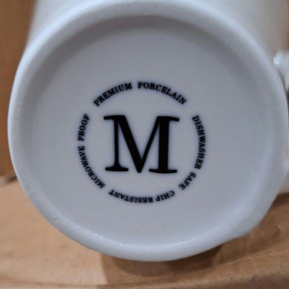 Set of 2 Melange Coffee Mugs - Modern White Porcelain - New - Picture 3 of 4